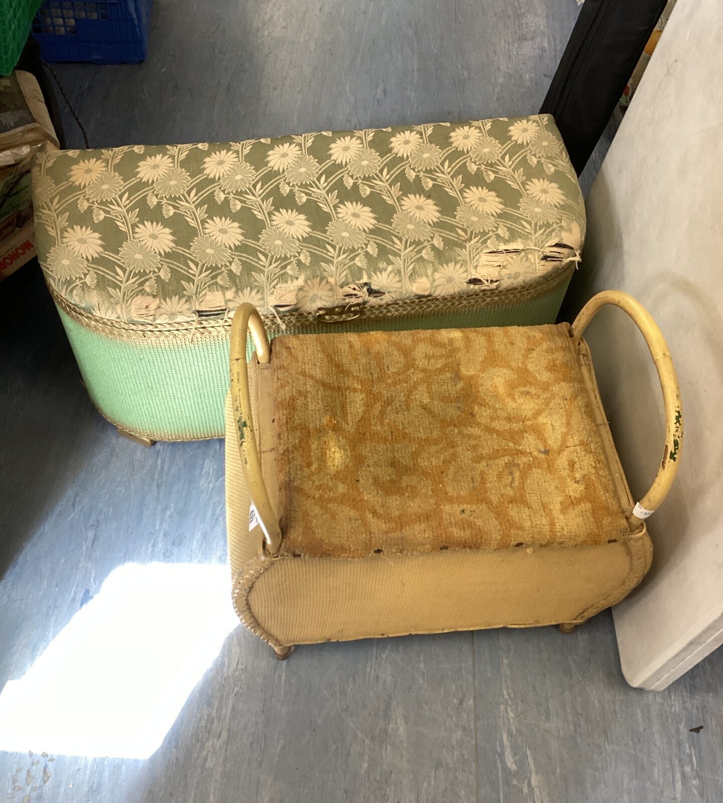 Two Lloyd loom ottoman’s