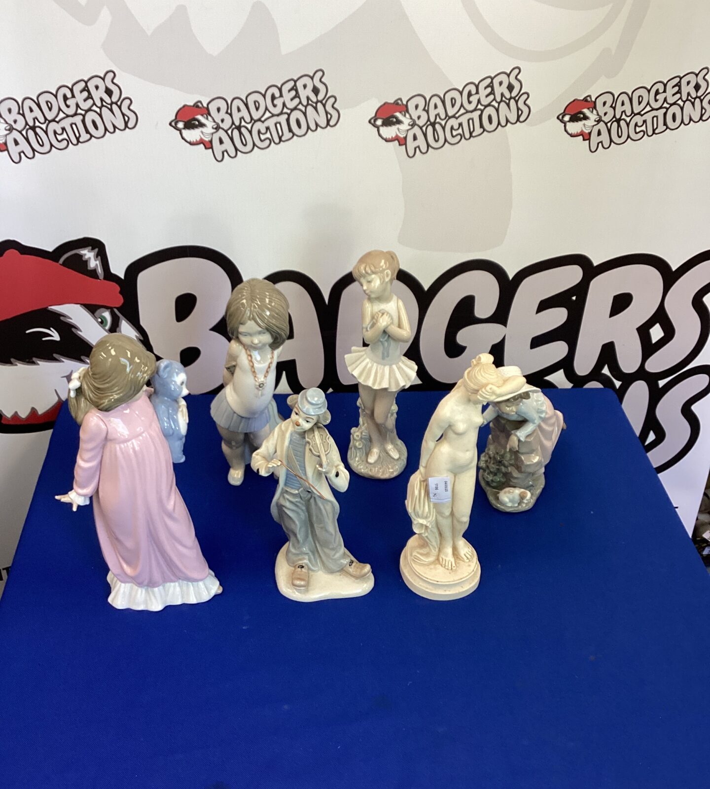 Six porcelain figurines inc Nao