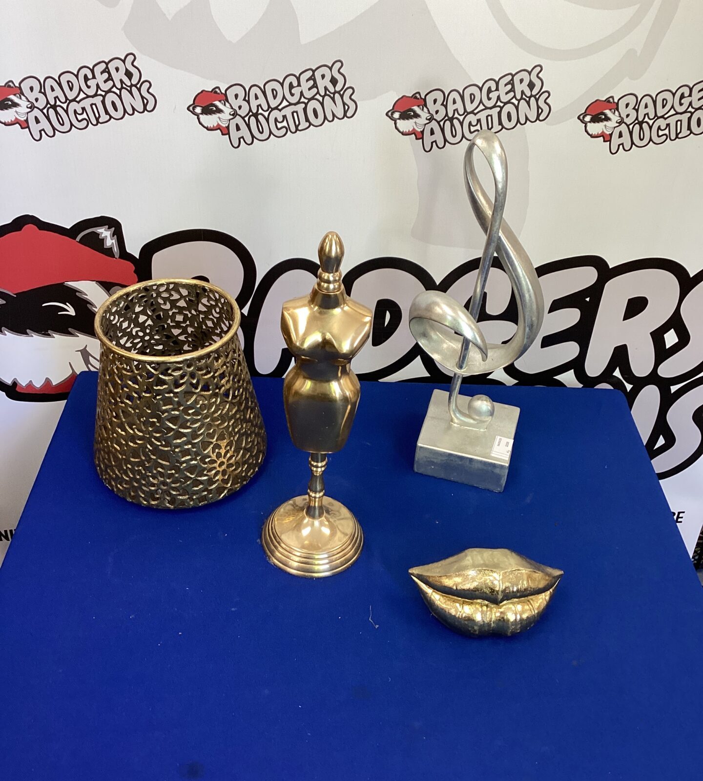Four modern art table decorations
