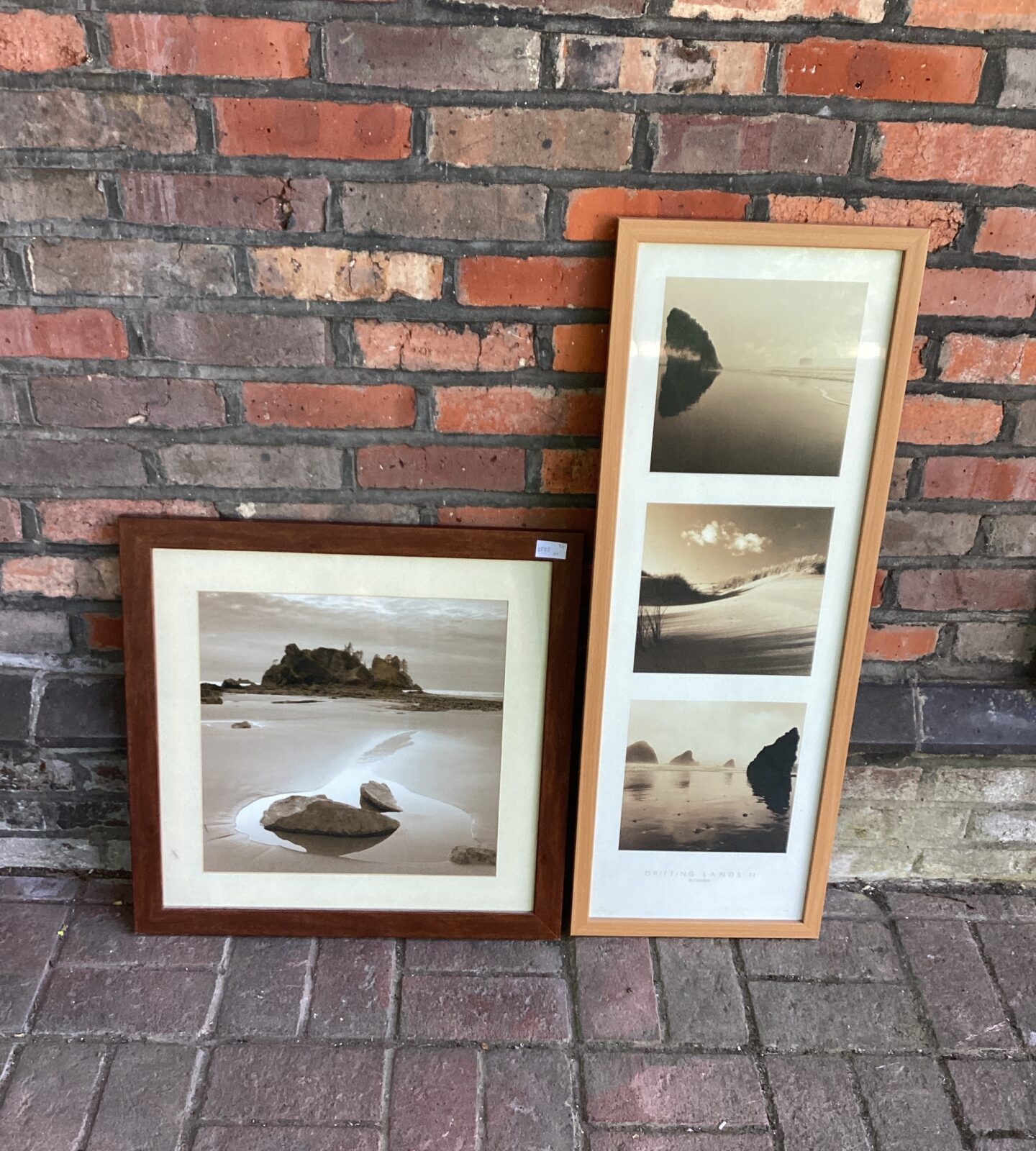 Two framed seaside prints
