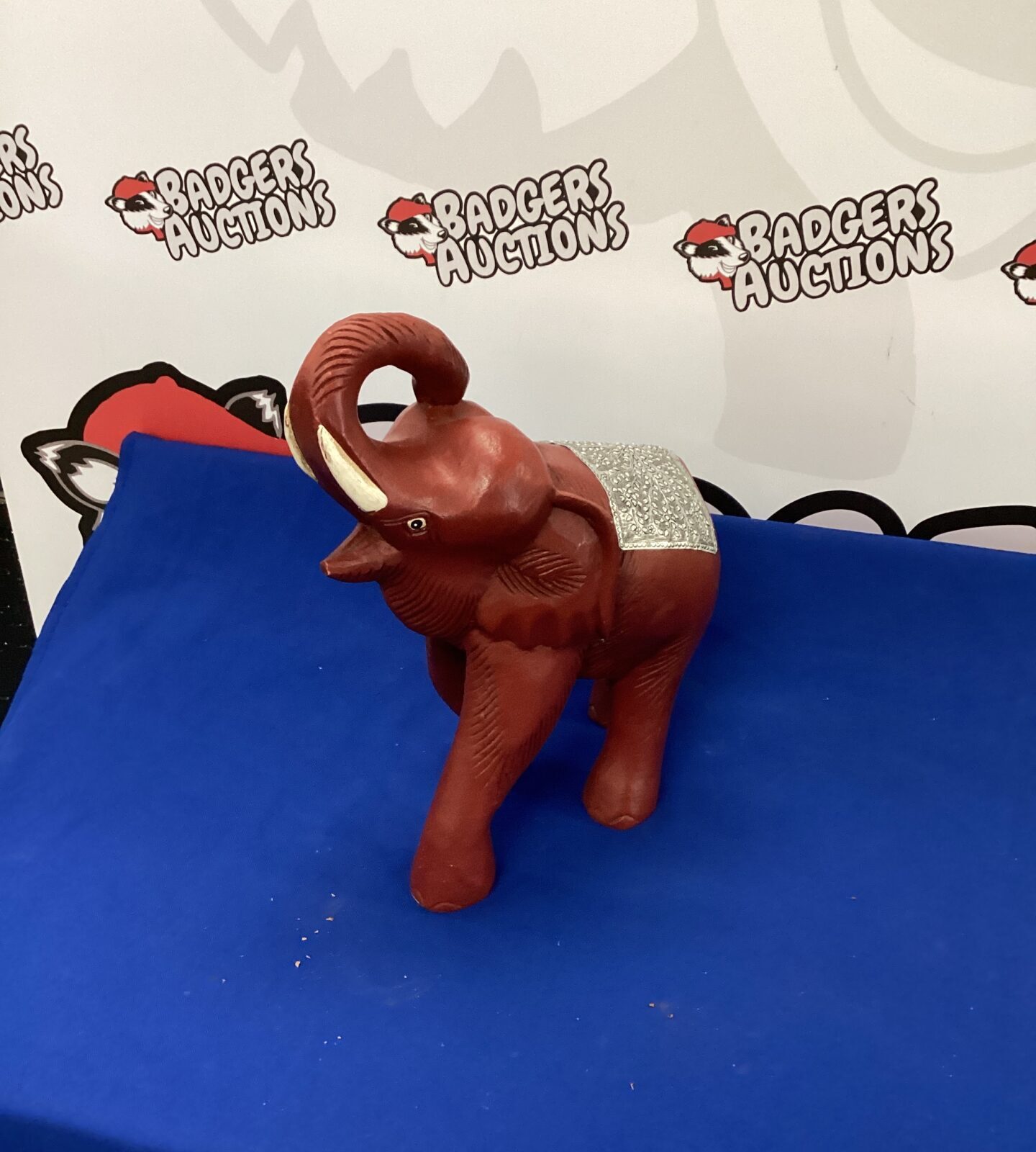 Wooden elephant figurine