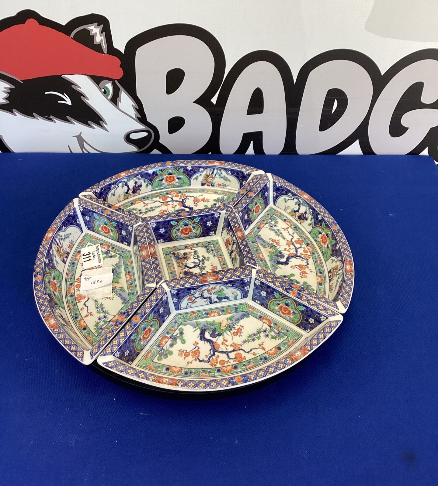Vintage Japanese Imari porcelain 5 piece serving set