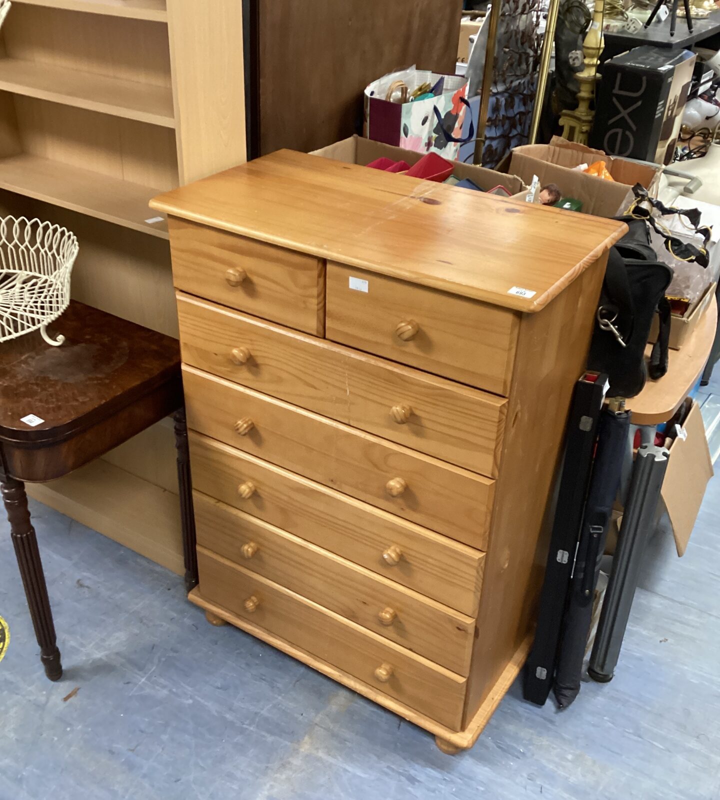 Five over Two Pine Chest of Drawers