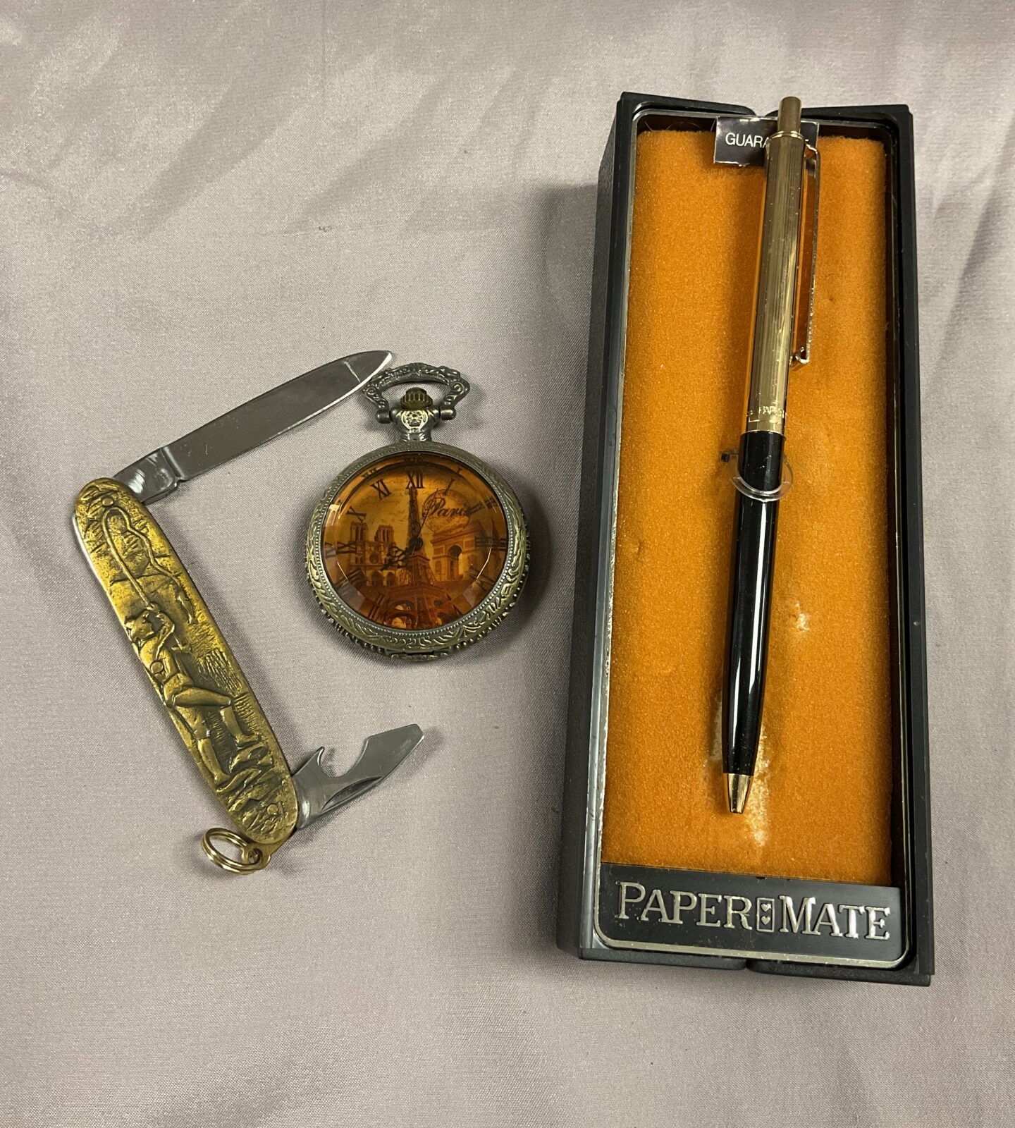 Fisherman’s penknife  papermate pen and pocket watch
