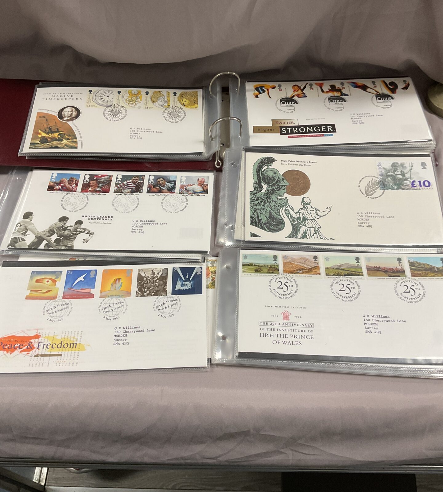 First day cover album of assorted covers