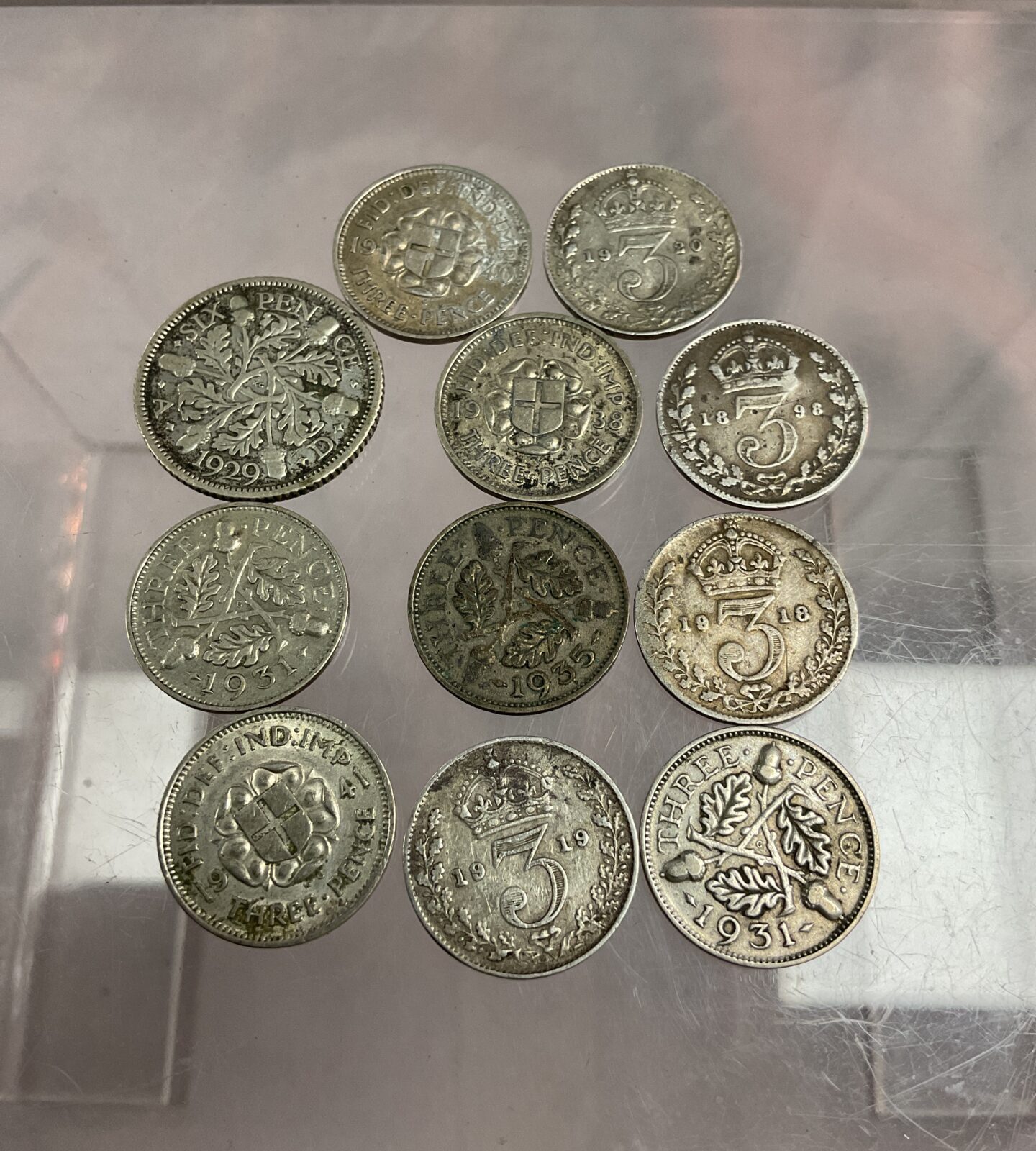 Collection of part silver Threepenny coins
