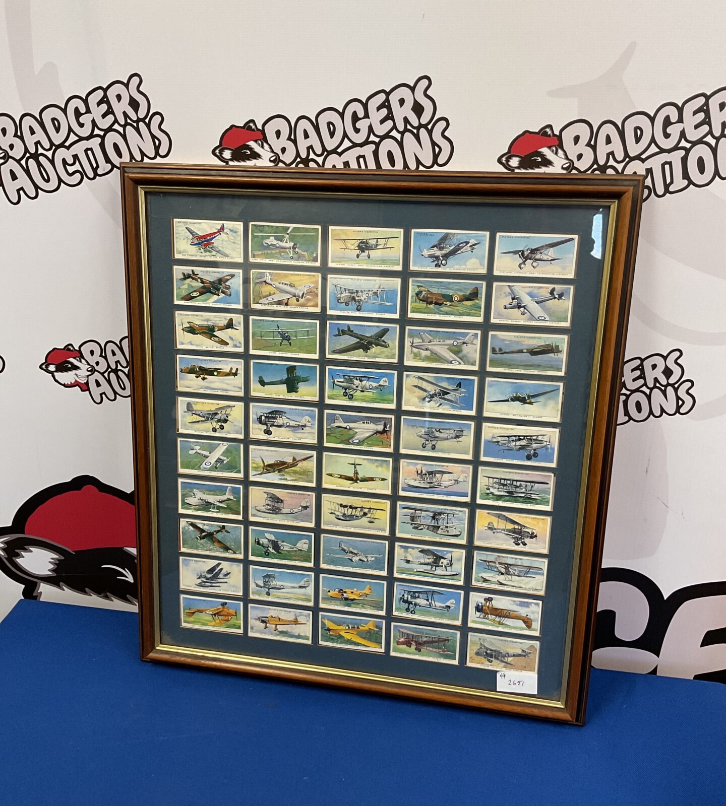 Framed set of john players aviation cigarette cards