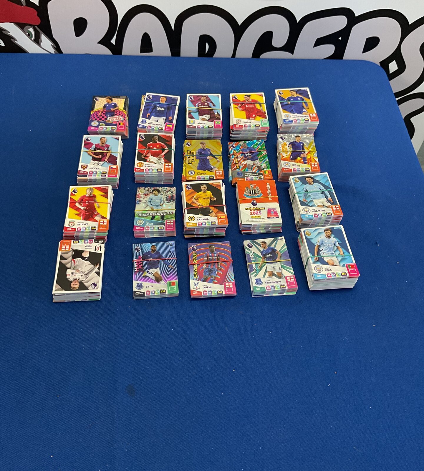 Large collection of over 1000 panini adrenalyn xl 2025 premier league trading cards inc special editions