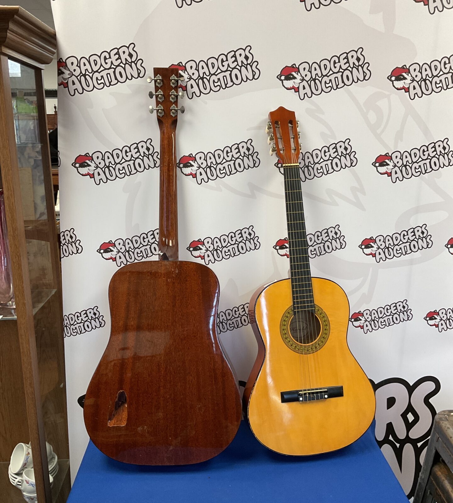 Two acoustic guitars inc herald & santa cruz (damaged in back) - Image 2