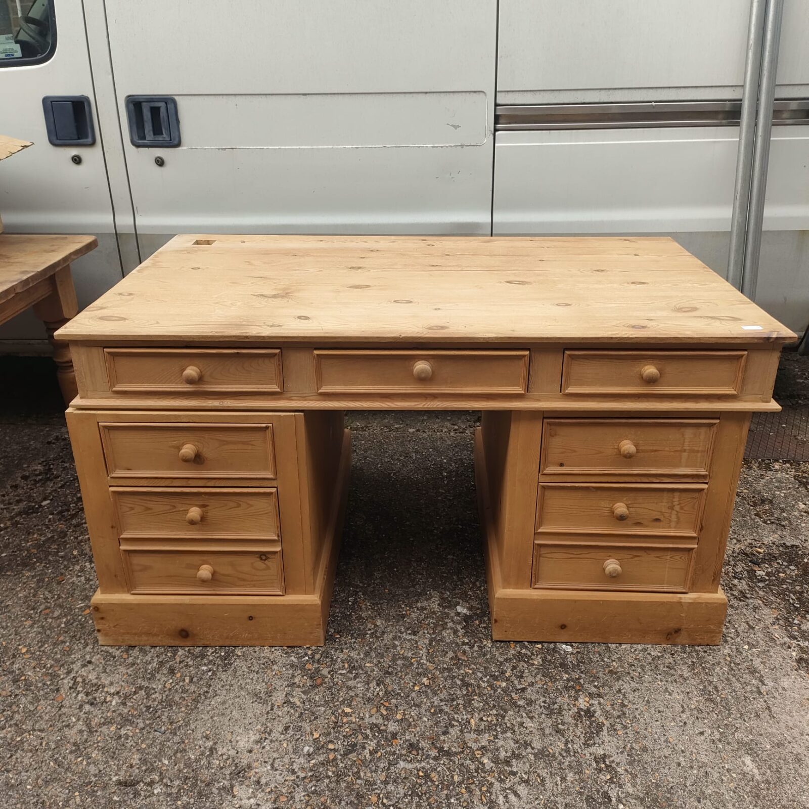 Large pine executive desk
