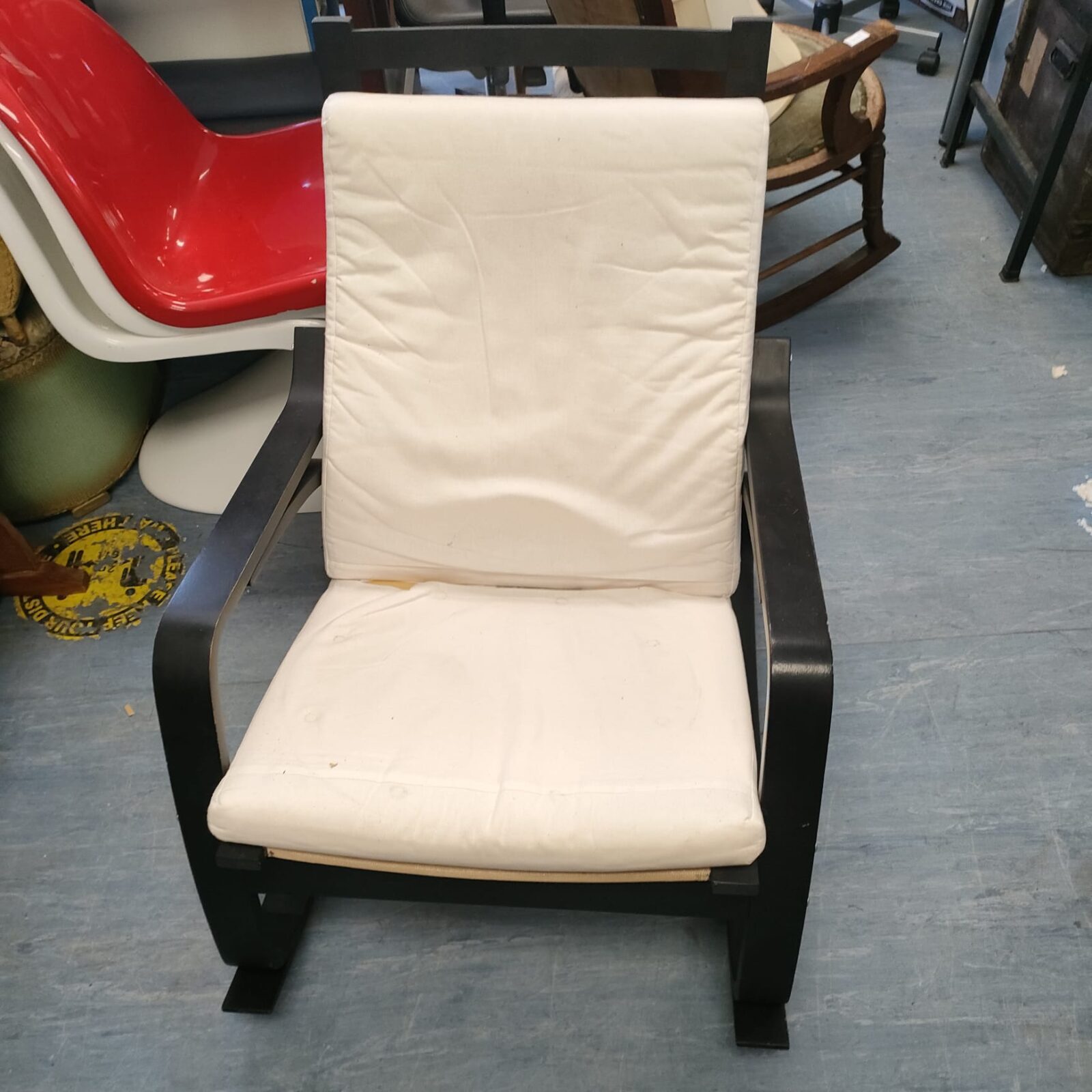 Modern wood framed rocking chair
