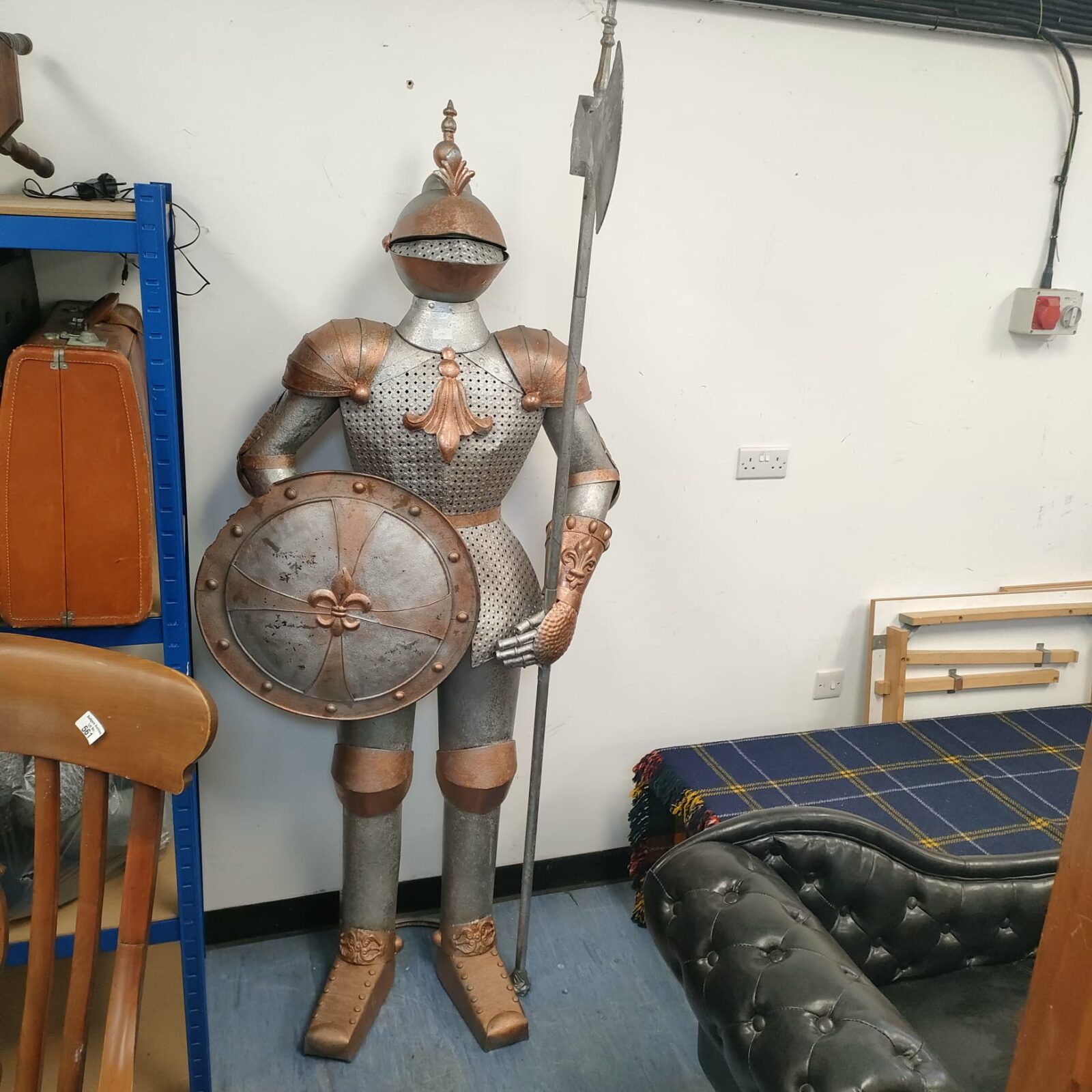 Large metal knight in armour