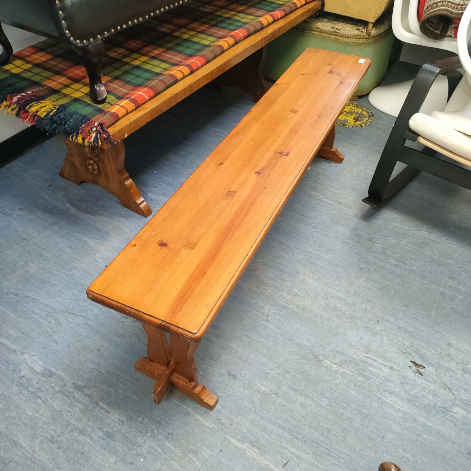 Pine hallway bench