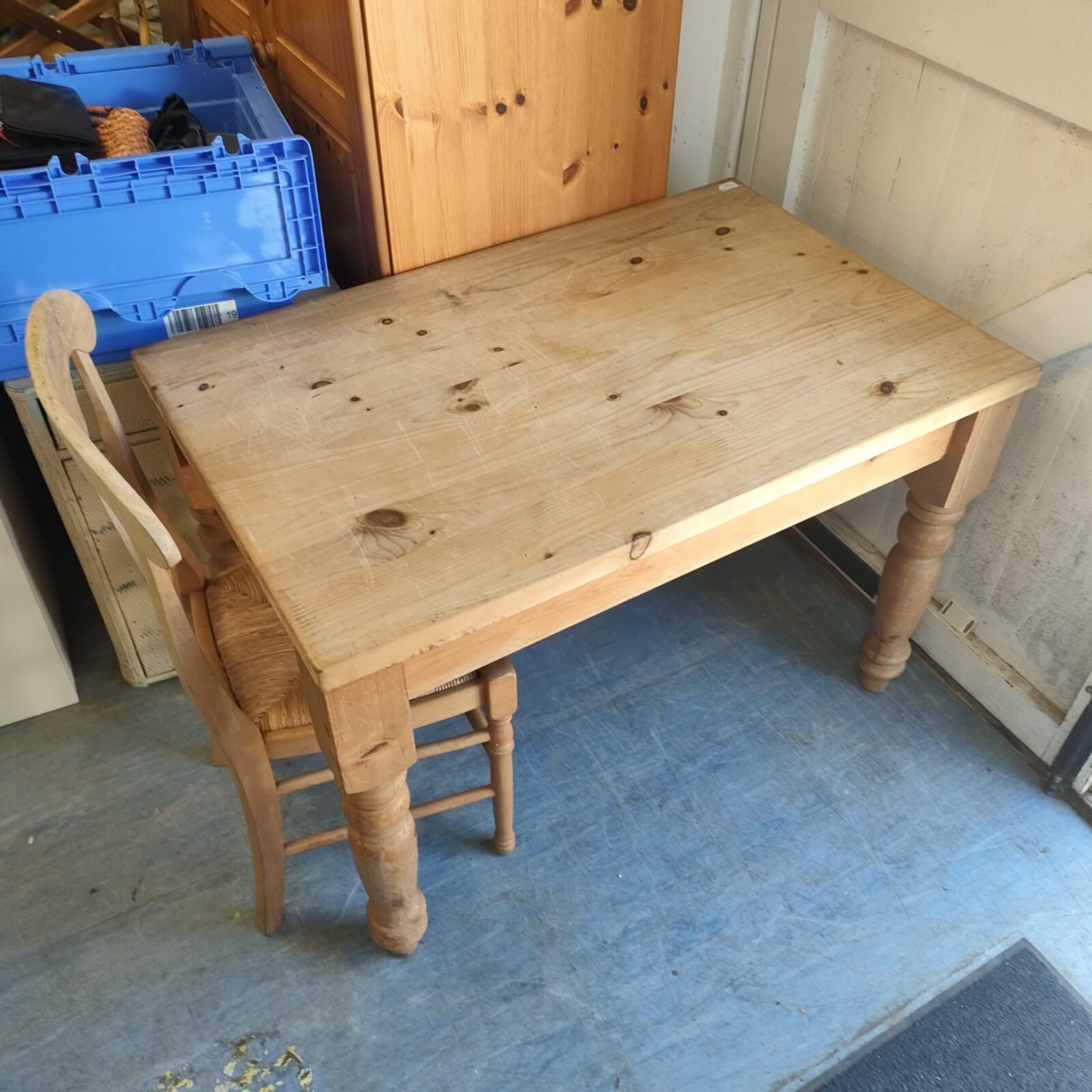 Vintage pine kitchen table & chairs