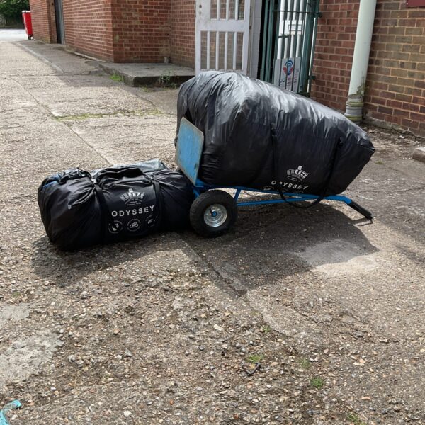 Rolled up Breeze Odyssey self inflating tent ready for storage.
