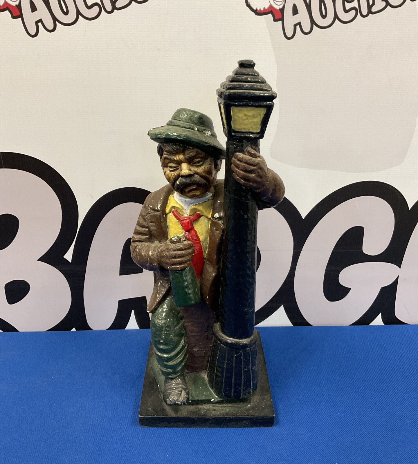 Vintage chalkware old drunk man decanter