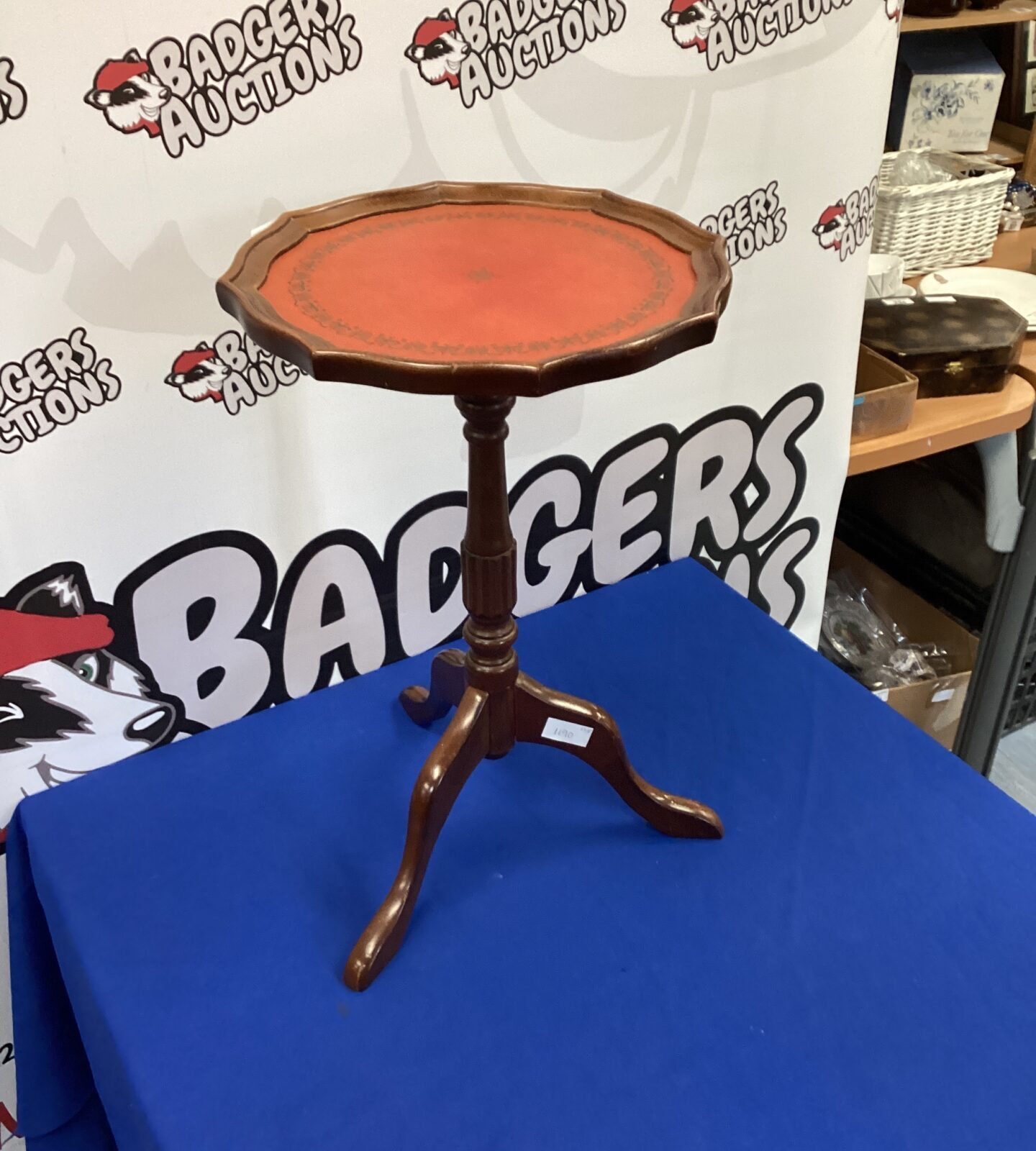 Leather topped wine table