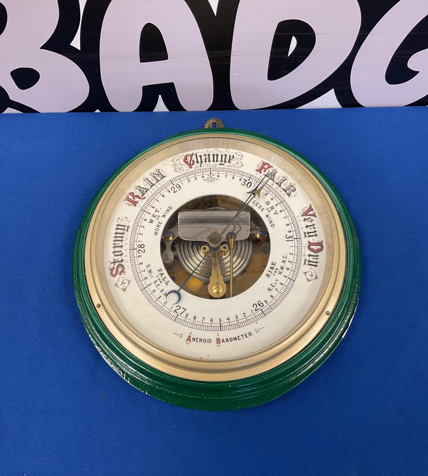 Large vintage android barometer