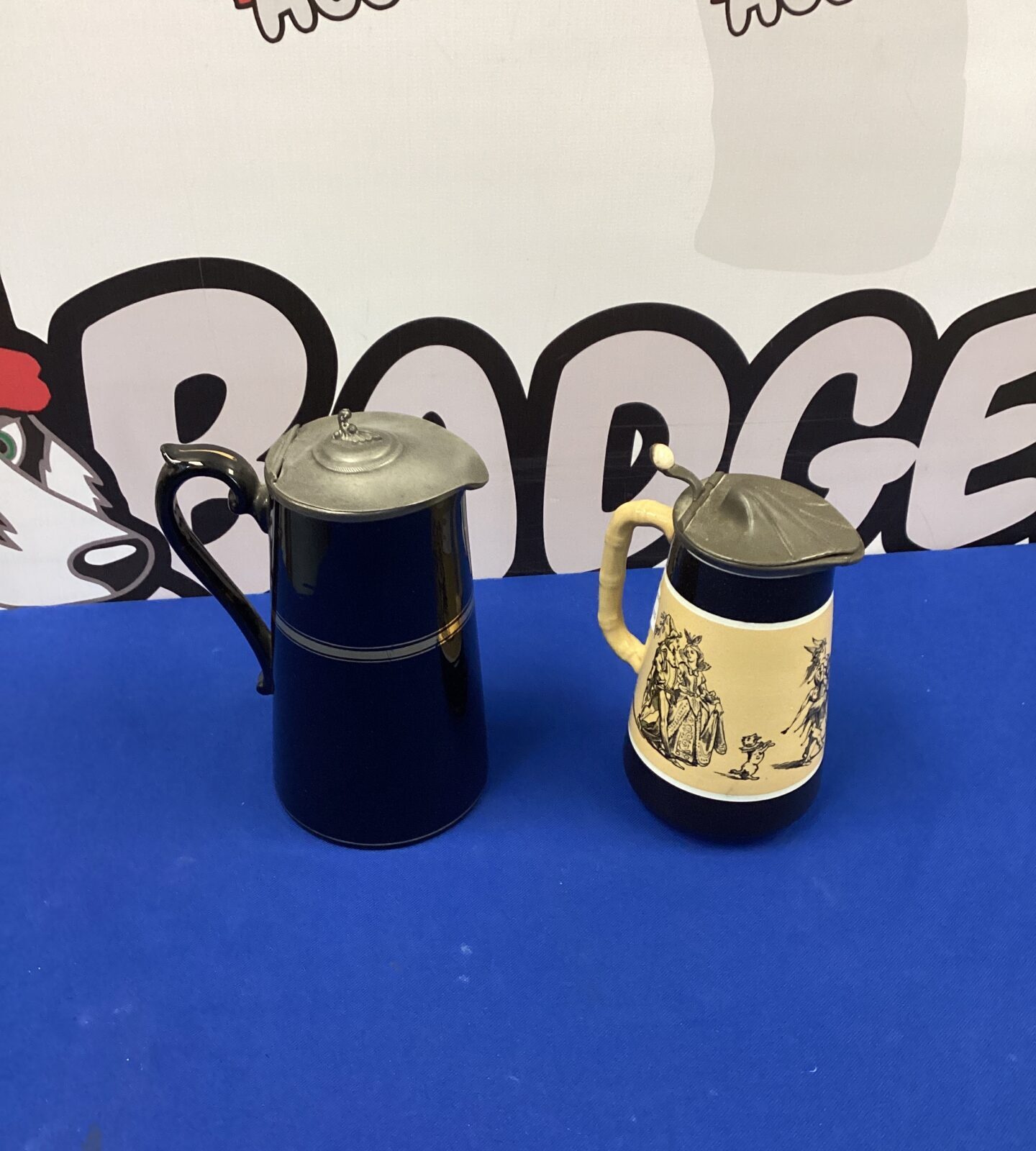 Two vintage milk jugs
