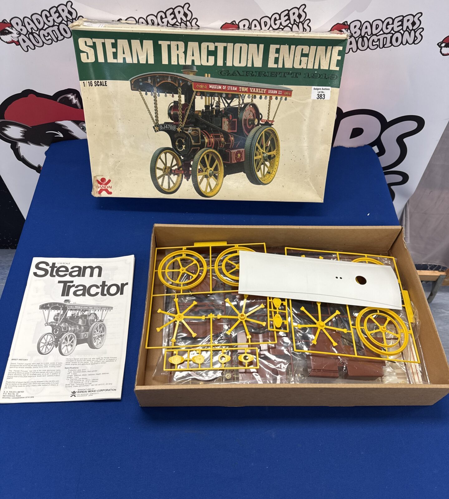 Vintage Bandai 1/16 scale steam traction engine garrett 1919 model kit