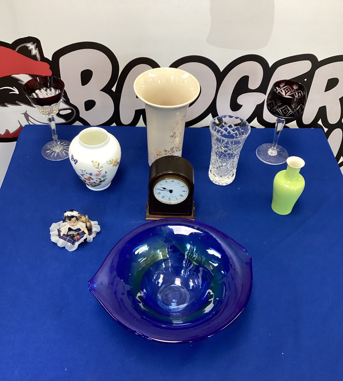 Selection of mixed items inc Poole pottery vase