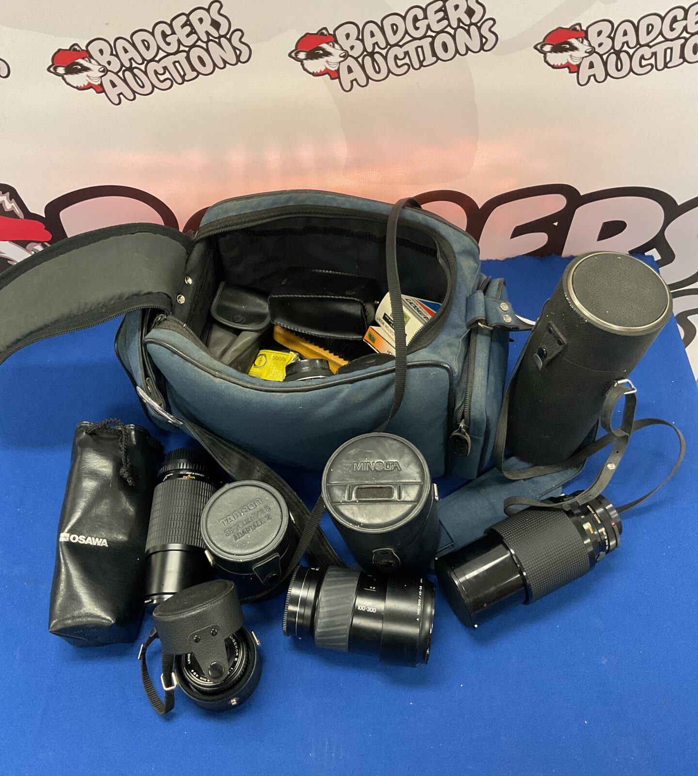 Lot of camera lenses & accessories including tamron & minolta