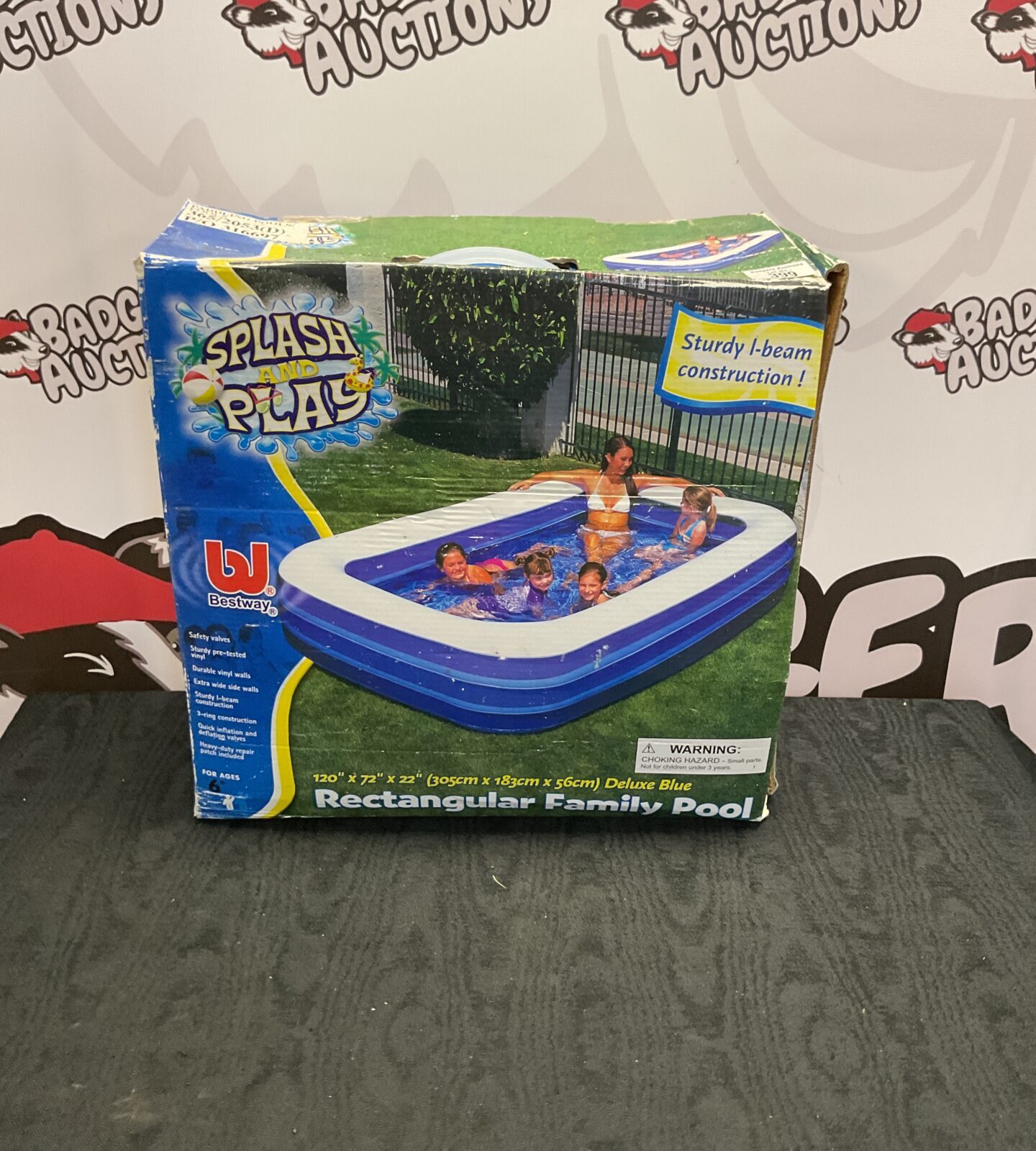 Bestway splash and play rectangular family pool 120”x72”x22”