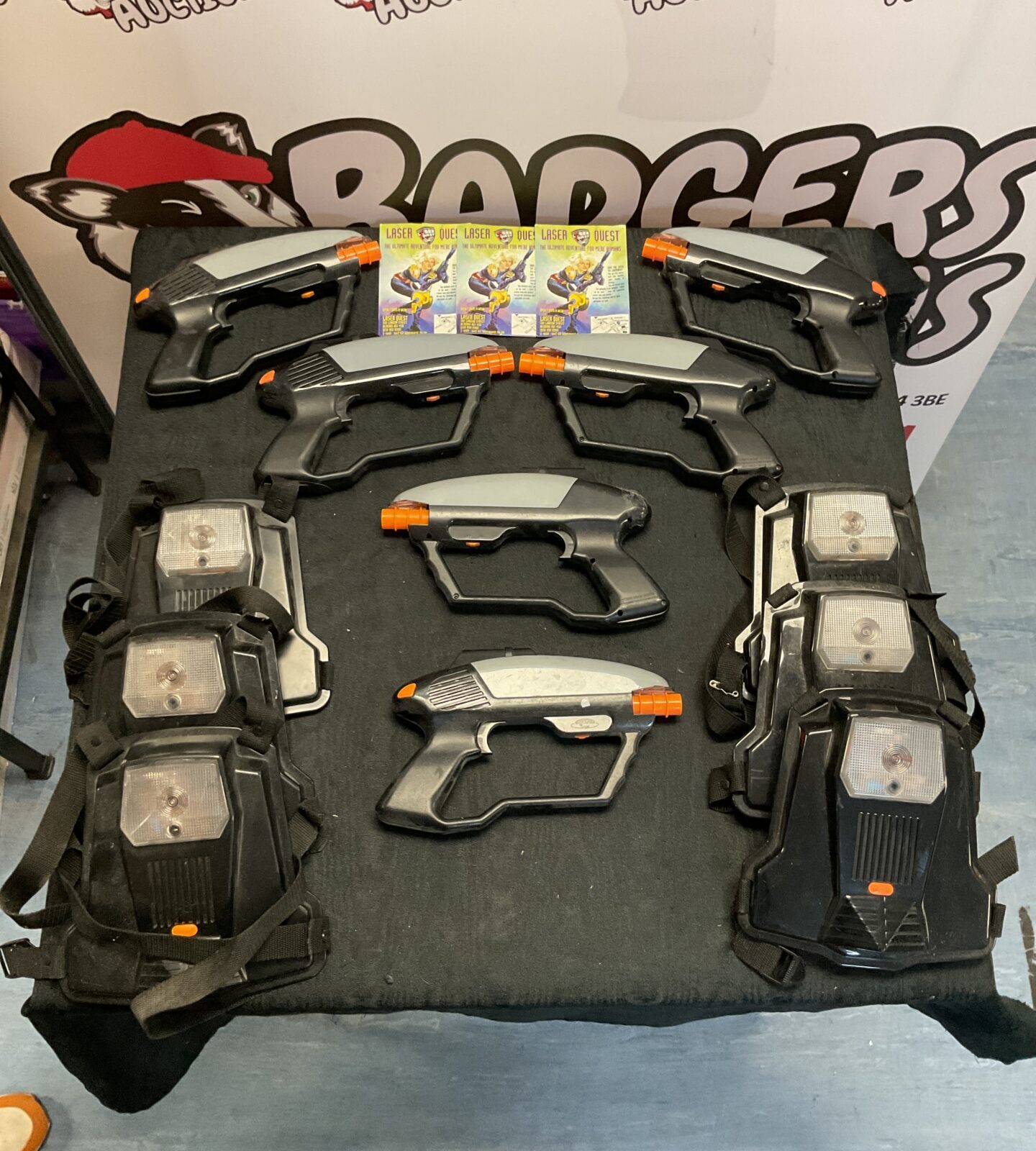 Set of retro laser command laser guns and chest pads