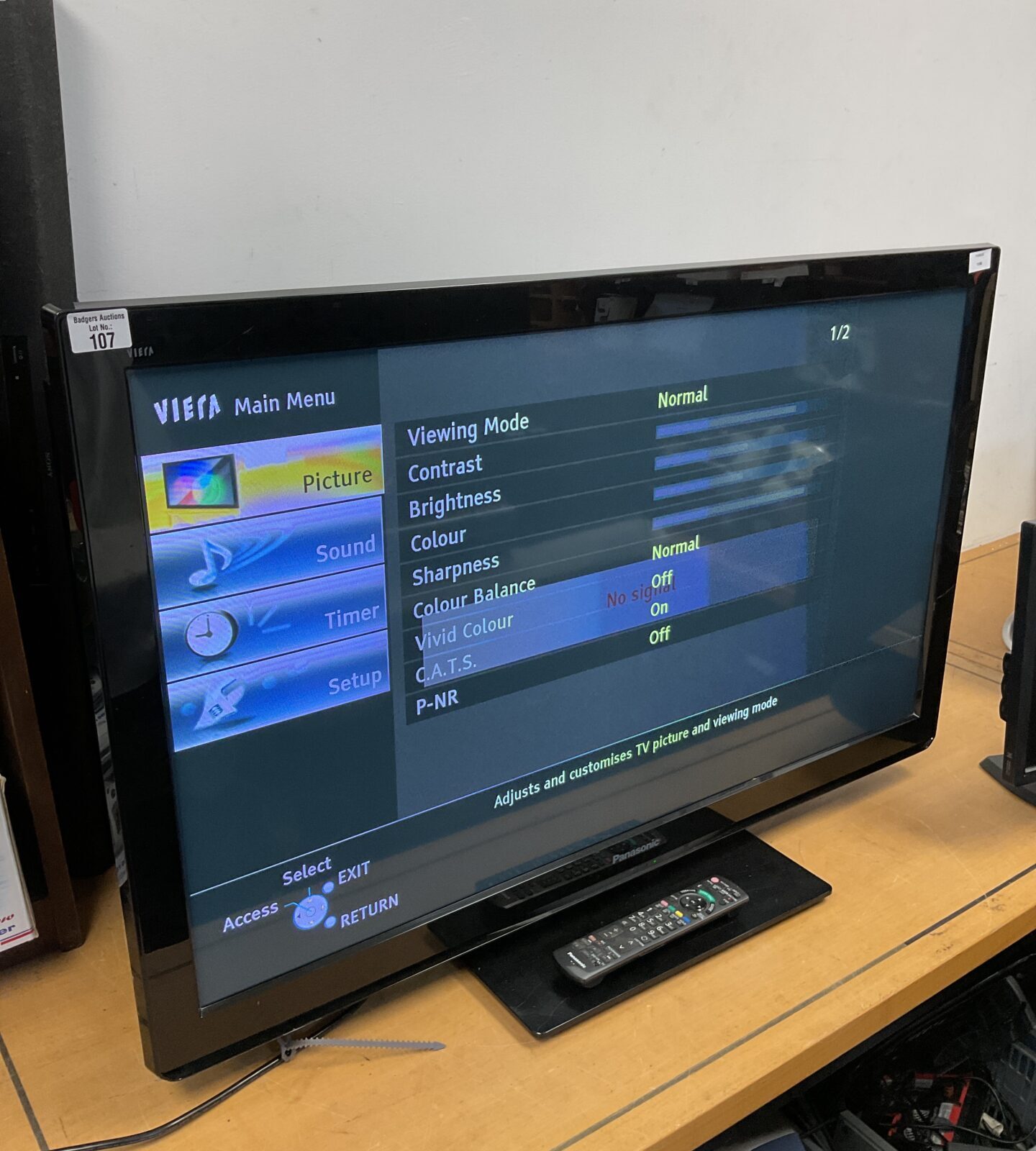 Panasonic viera 42” hd tv working with remote