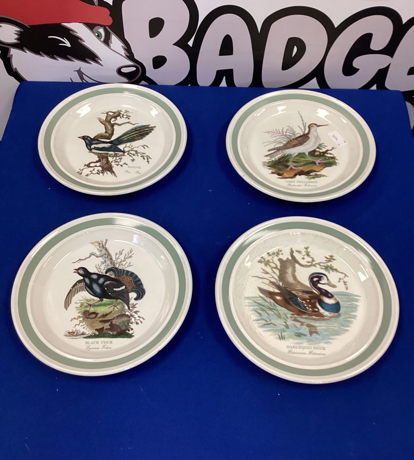 Four Portmeirion Bird printed collectible plates