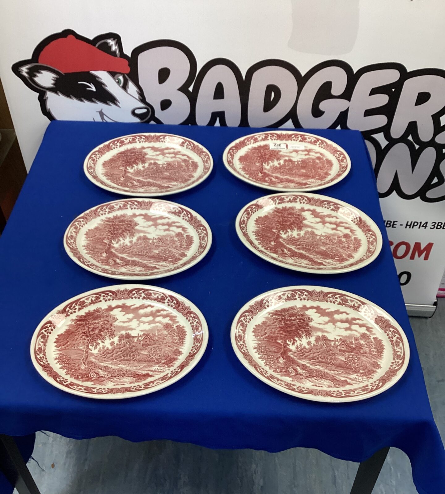 Six WH Grindley & Co Staffordshire pottery plates