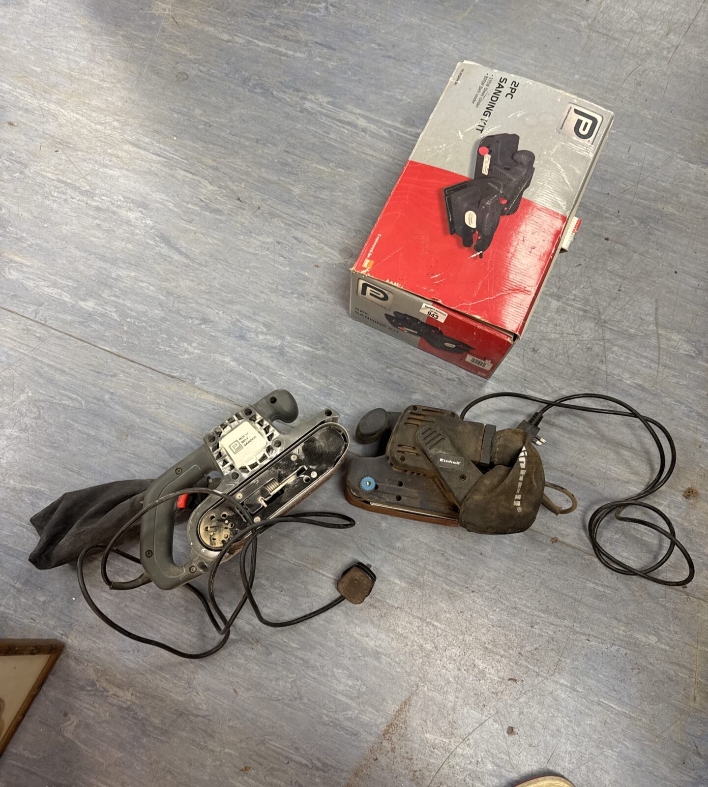 Two belt sanders inc einhell & performance pro - both working