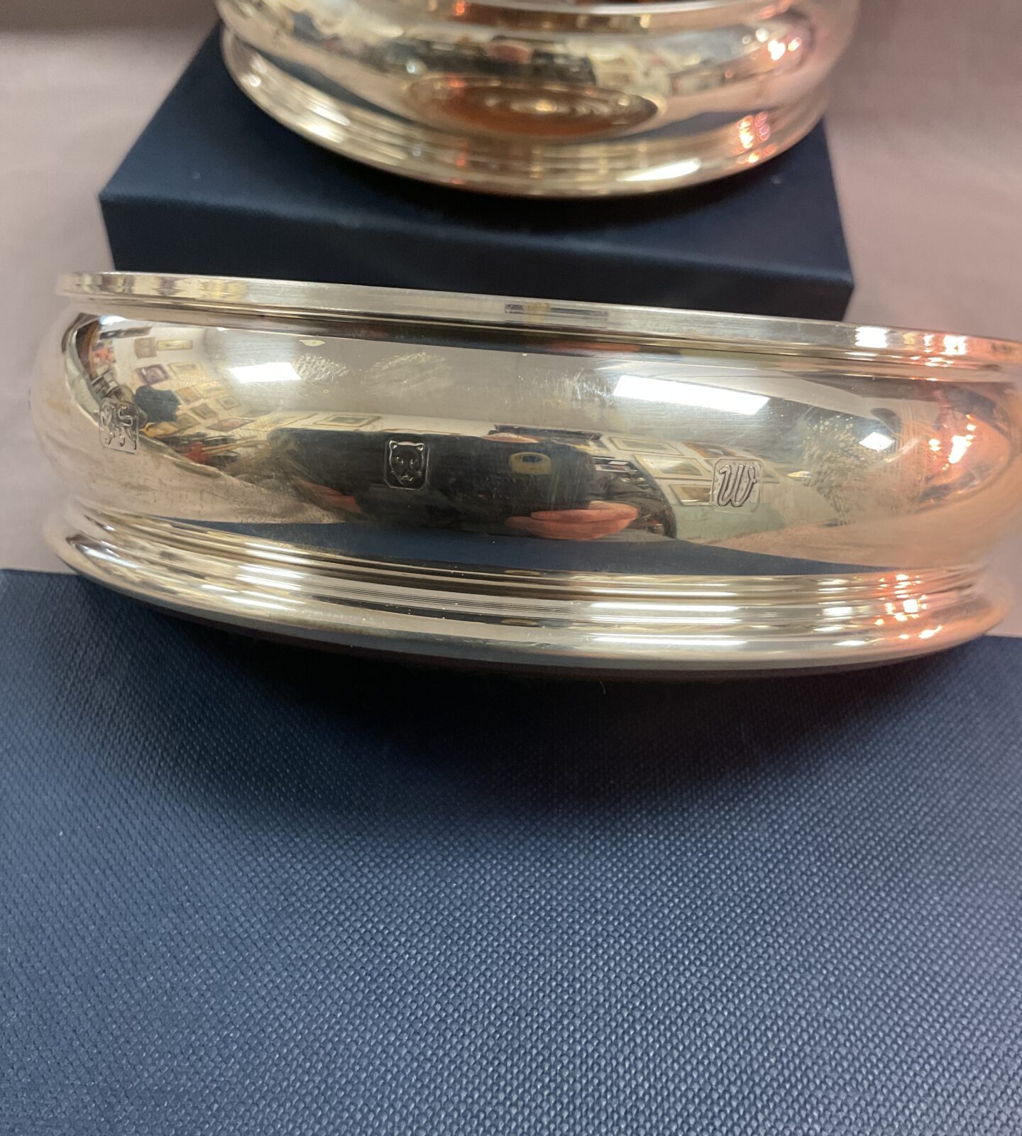 Pair of Hallmarked 5” Silver Wine Bottle Coasters - Image 2