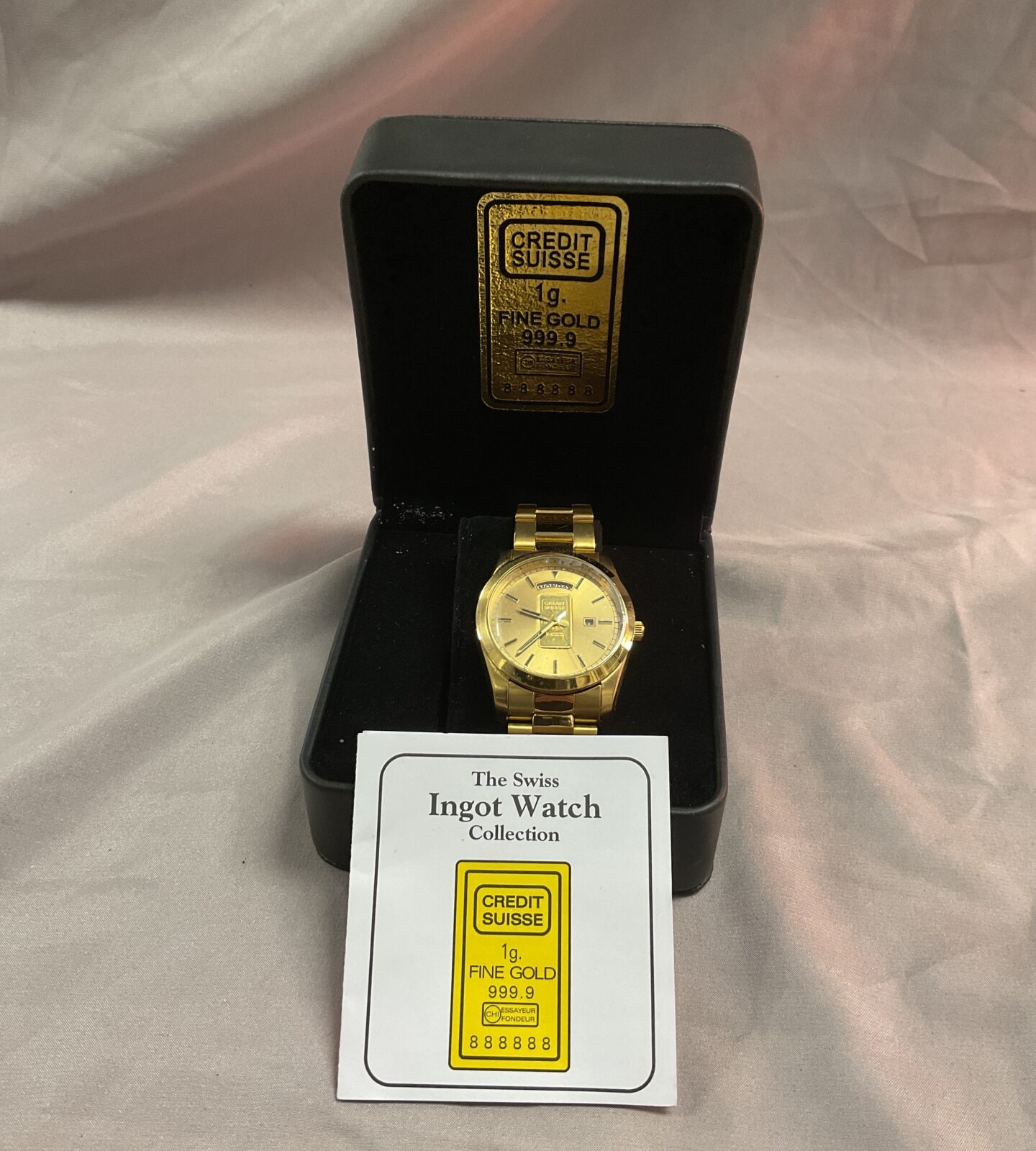 The Swiss Ingot Watch Collection quartz watch inset with Credit Suisse 1g Fine Gold ingot - Image 2