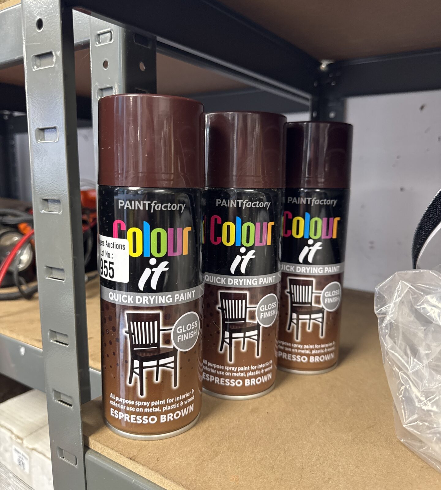 Three cans of colour it espresso brown spray paint