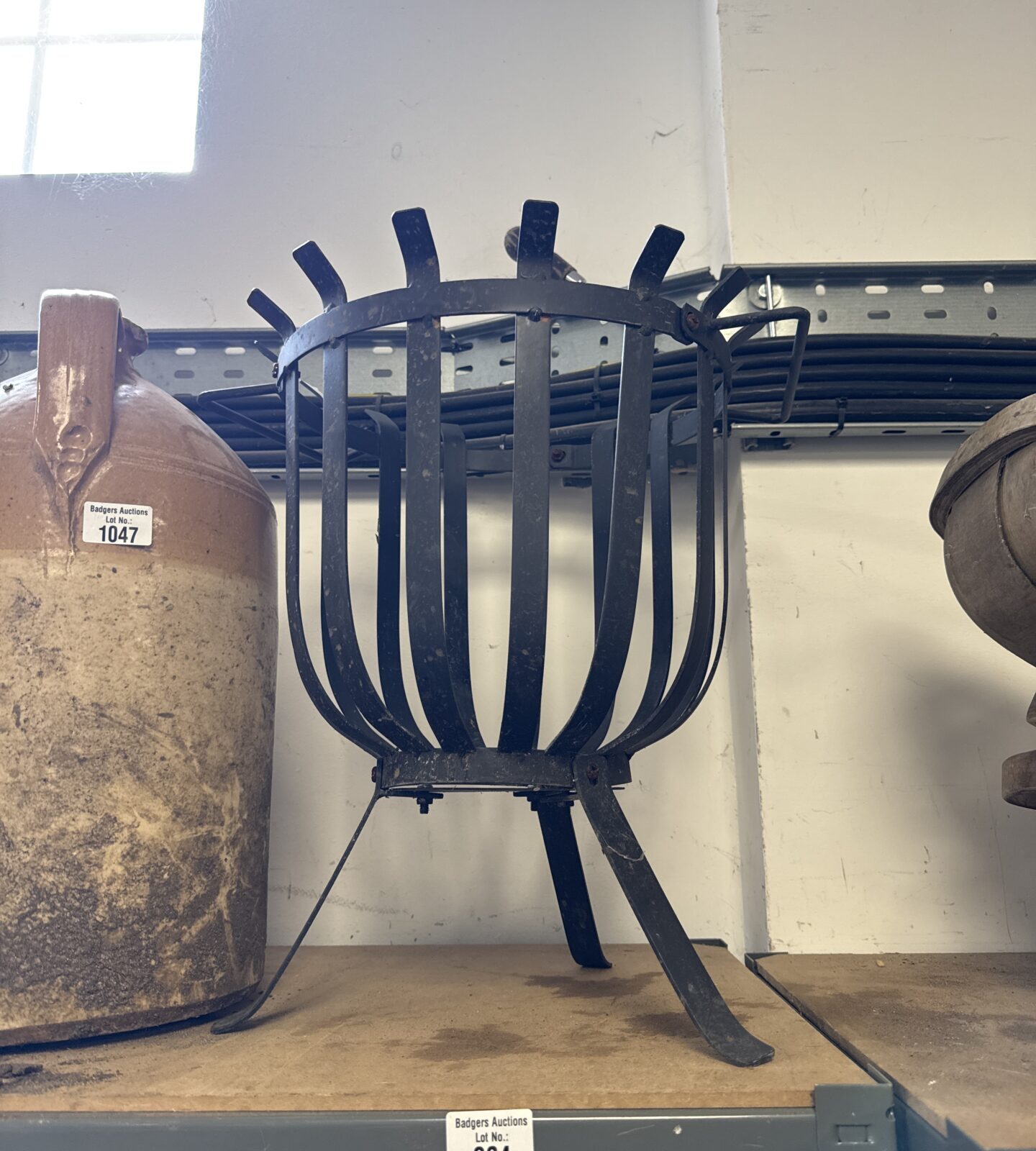 Wrought iron garden fire basket 18” tall