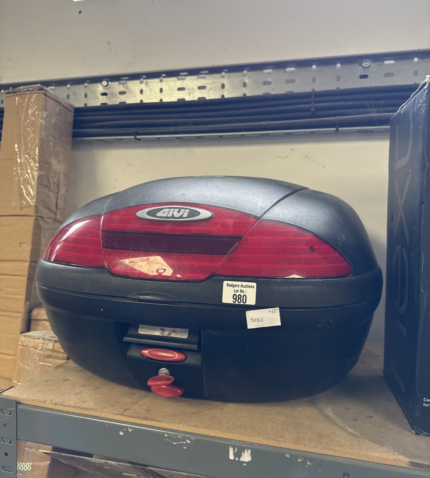 Givi motorcycle pillion box with key
