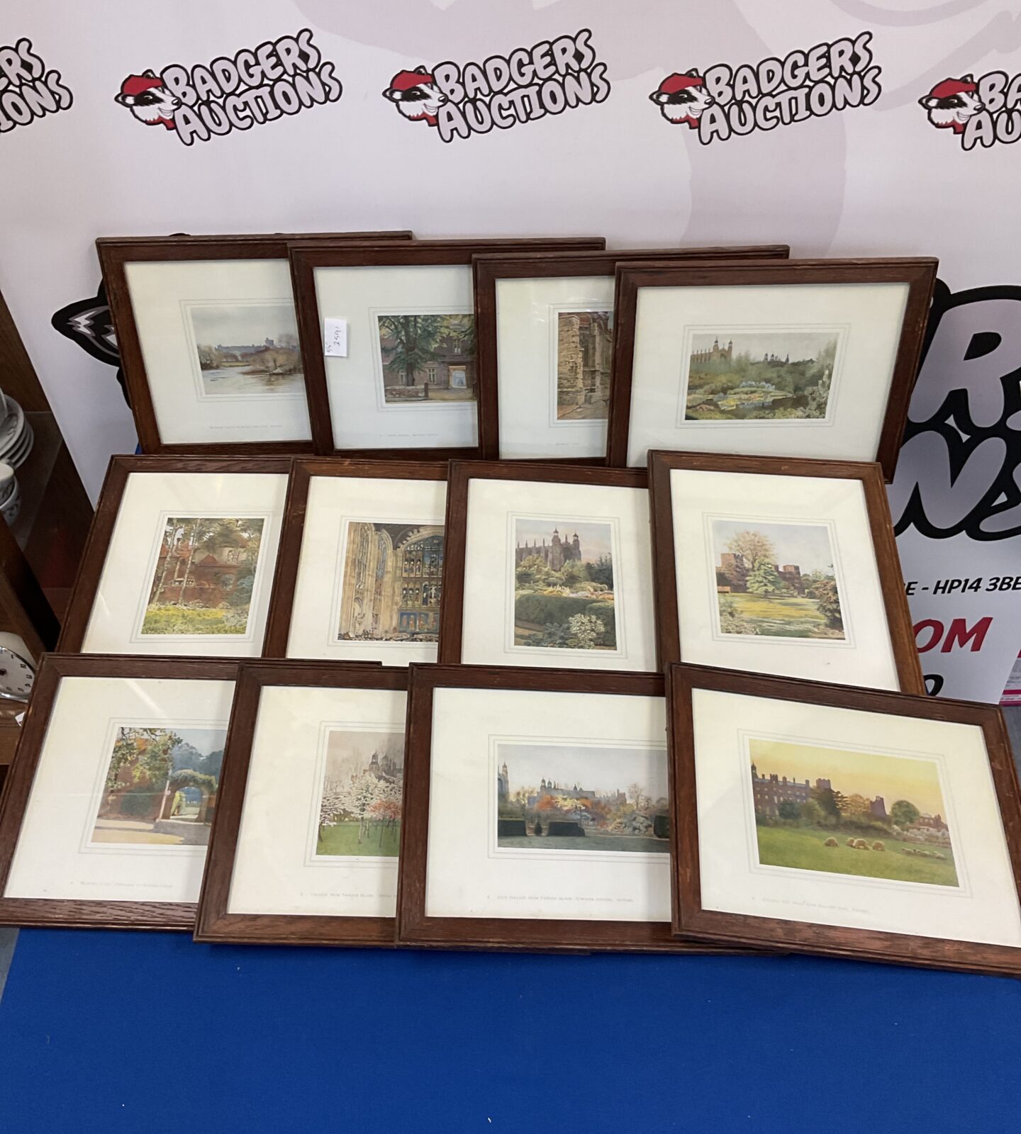 Set of 12 framed prints of colleges & schools