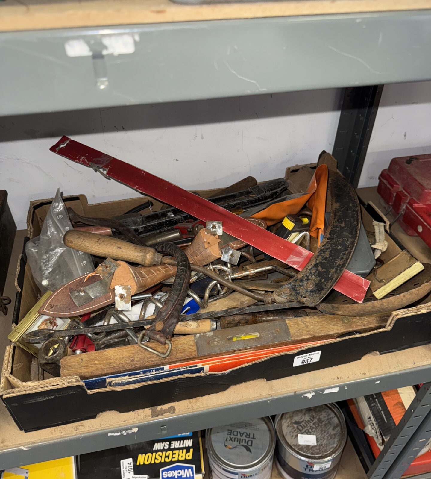 Tray of shed clearance tools