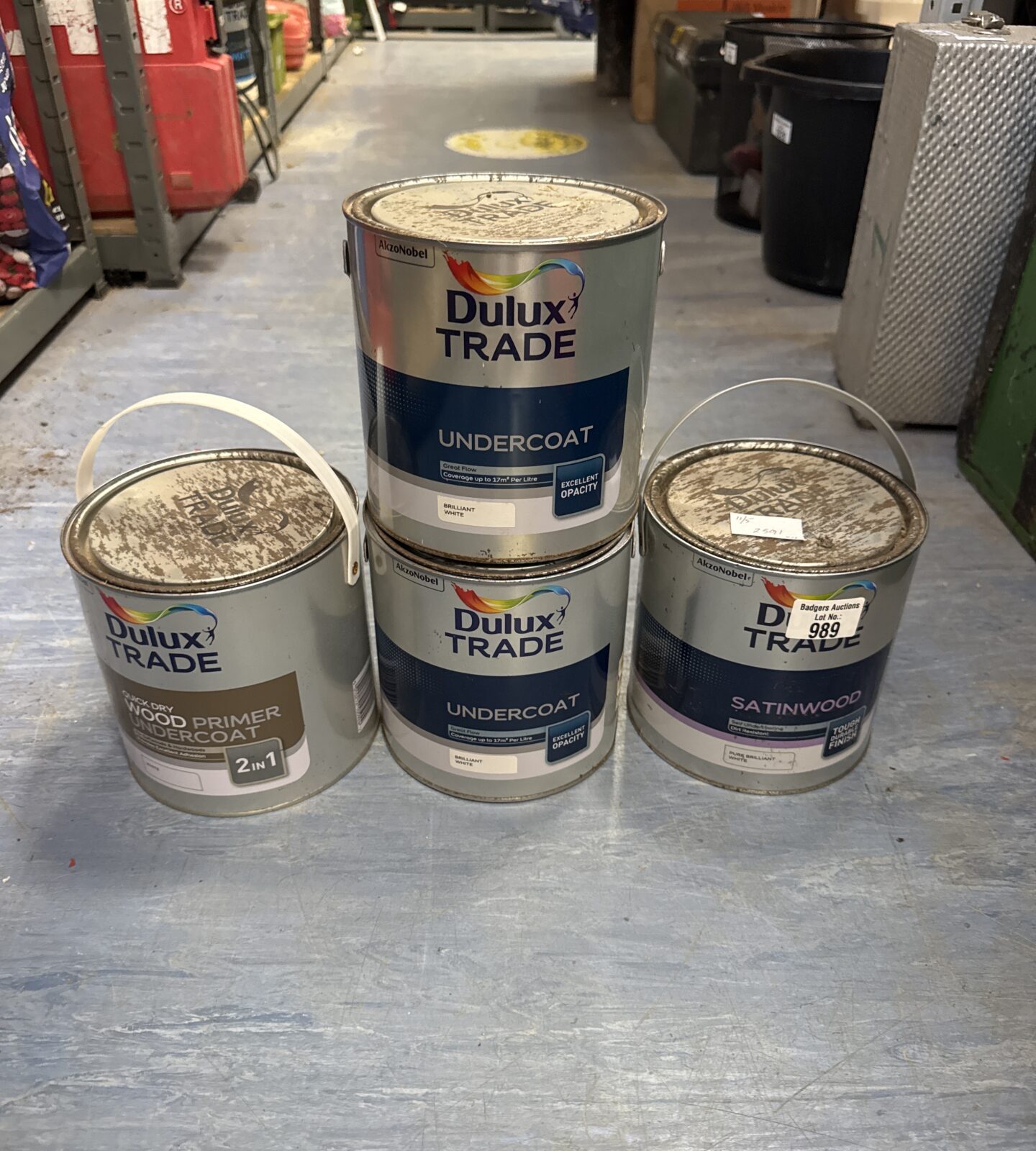 Four tins of dulux trade paint - feel full