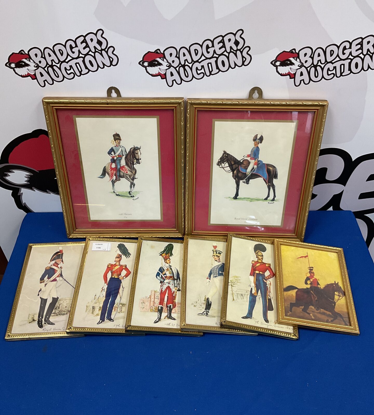 Collection of framed military dress prints