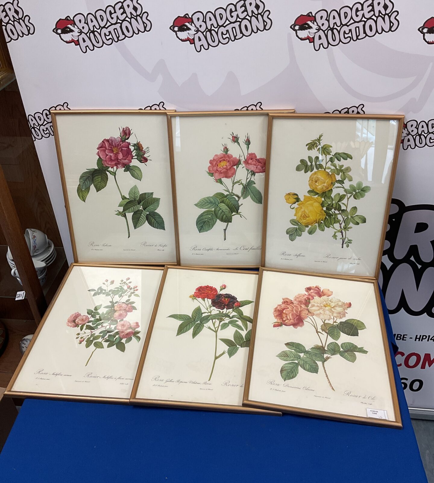 Set of 6 p j redoute still life floral prints