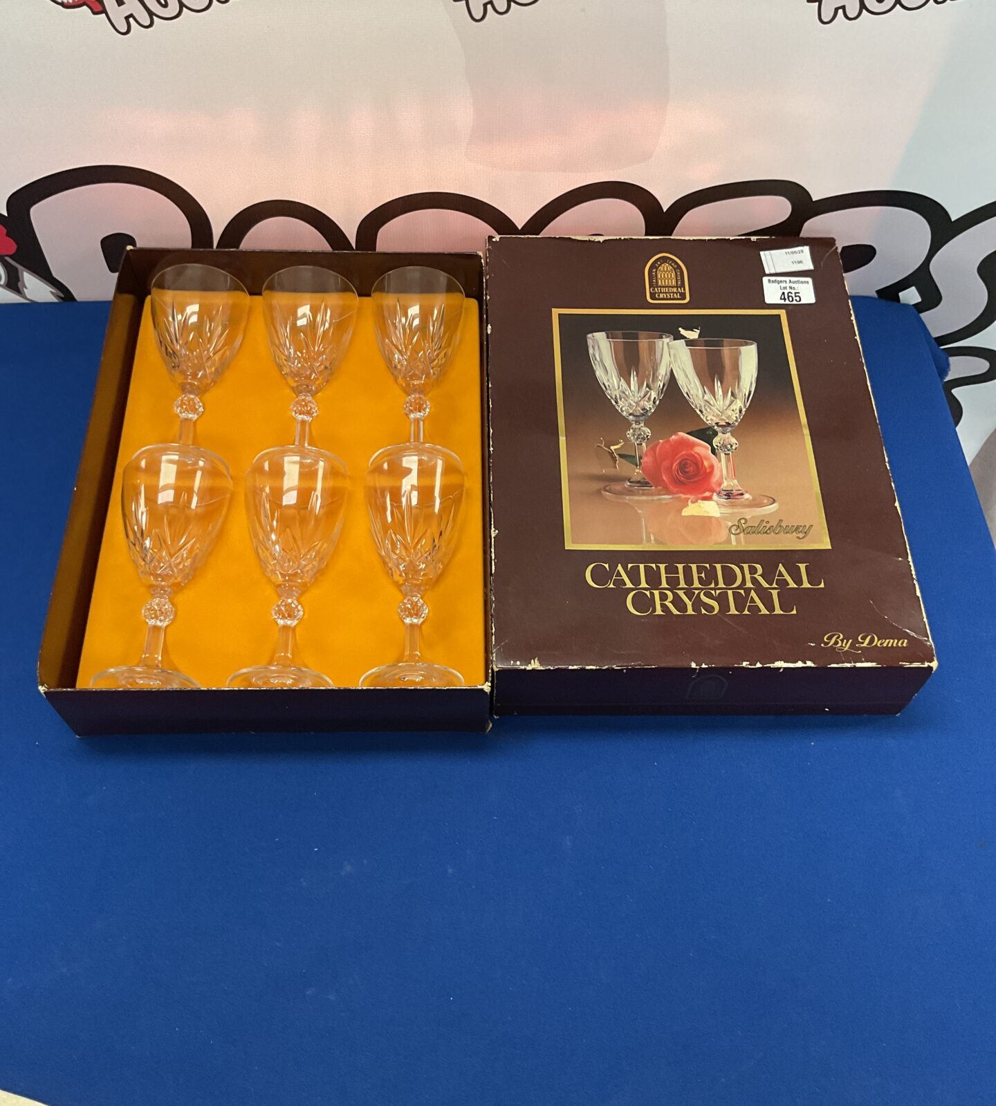 Cathedral crystal set of 6 crystal glasses