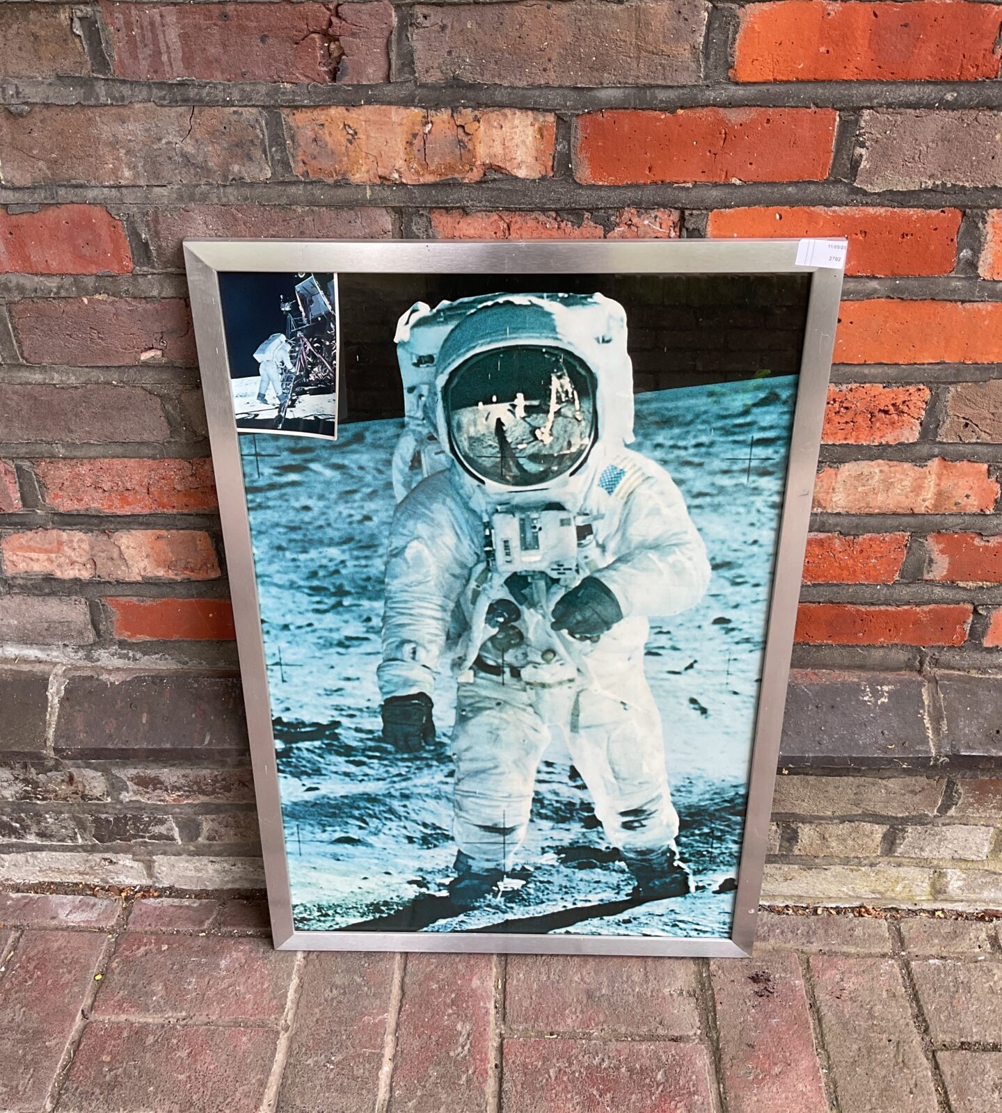 Framed nasa moon walk photo print