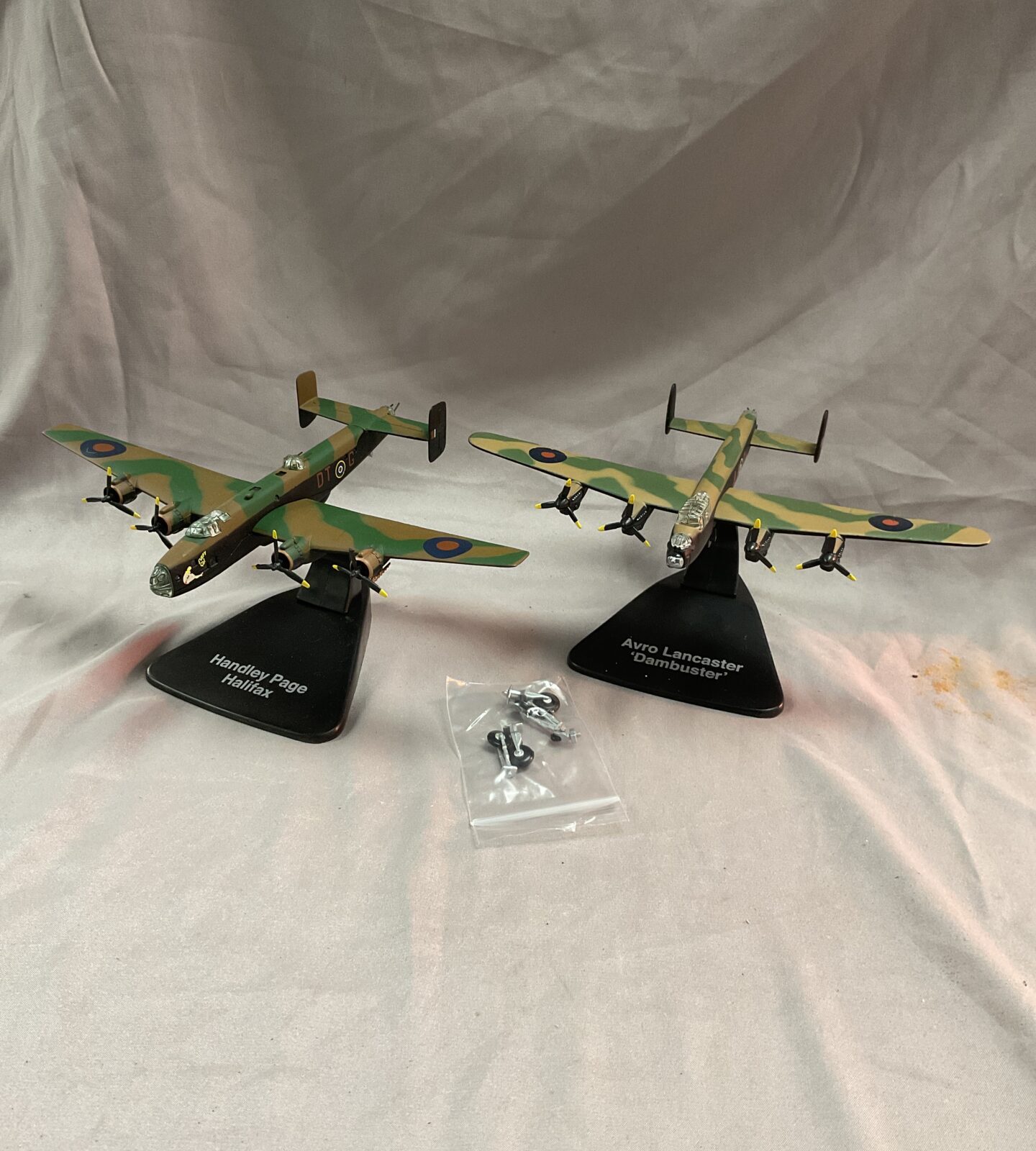 Model WW2 Halifax And Dambusters Lancaster Bombers with undercarriage