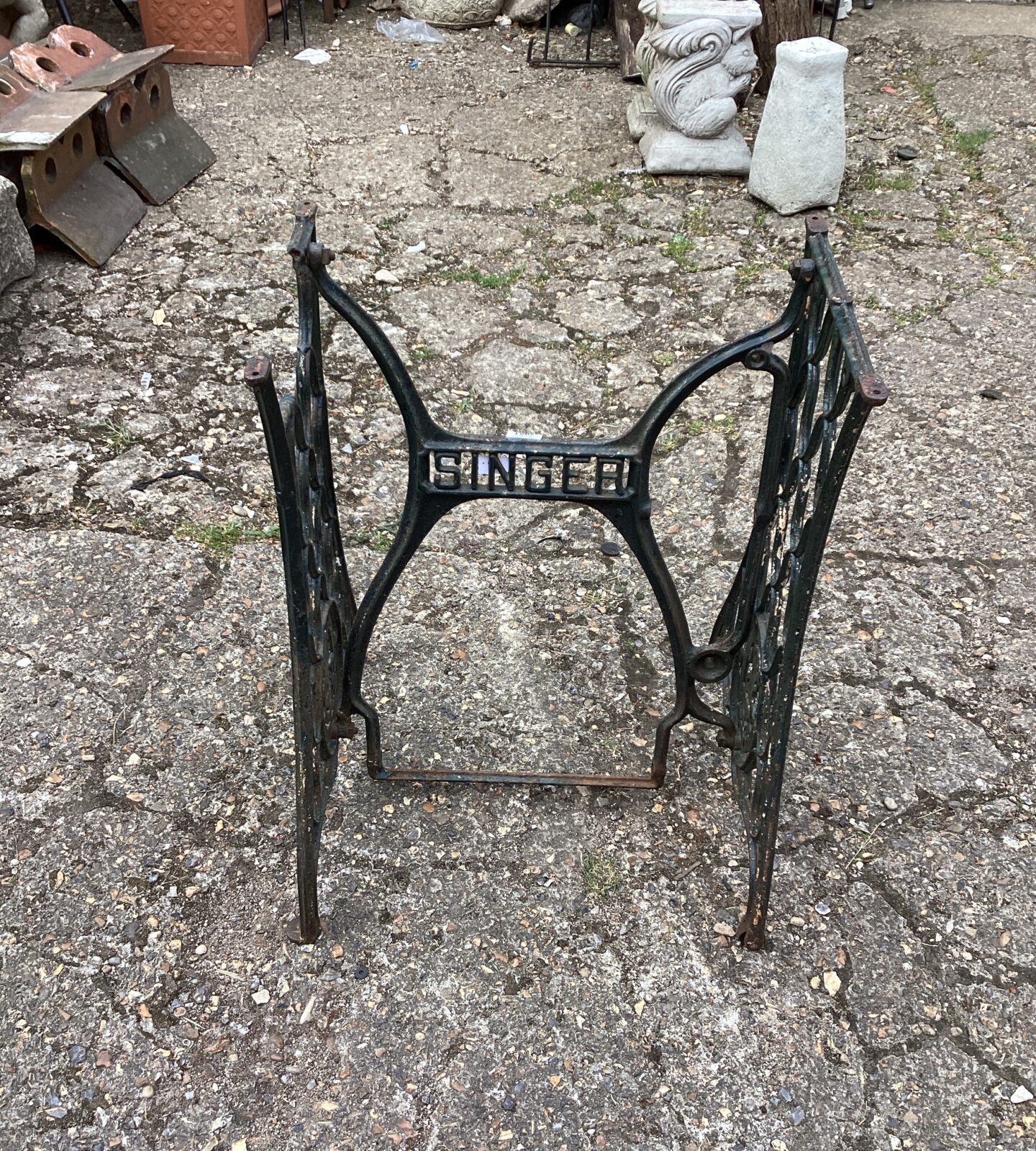 Wrought iron singer sewing machine base