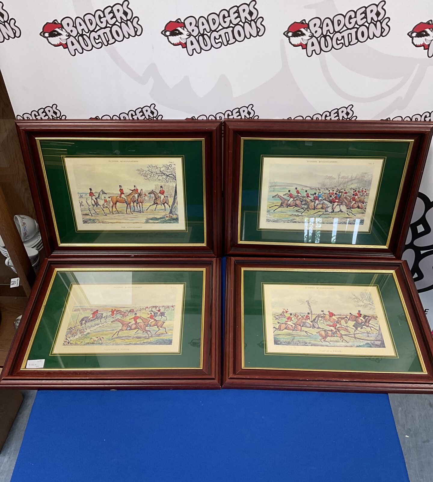Set of four henry alken hunt scene prints