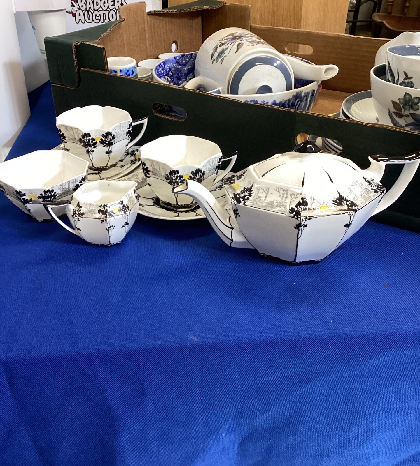 Box of mixed cups, saucers, tea & coffee pots inc Shelley - Image 2