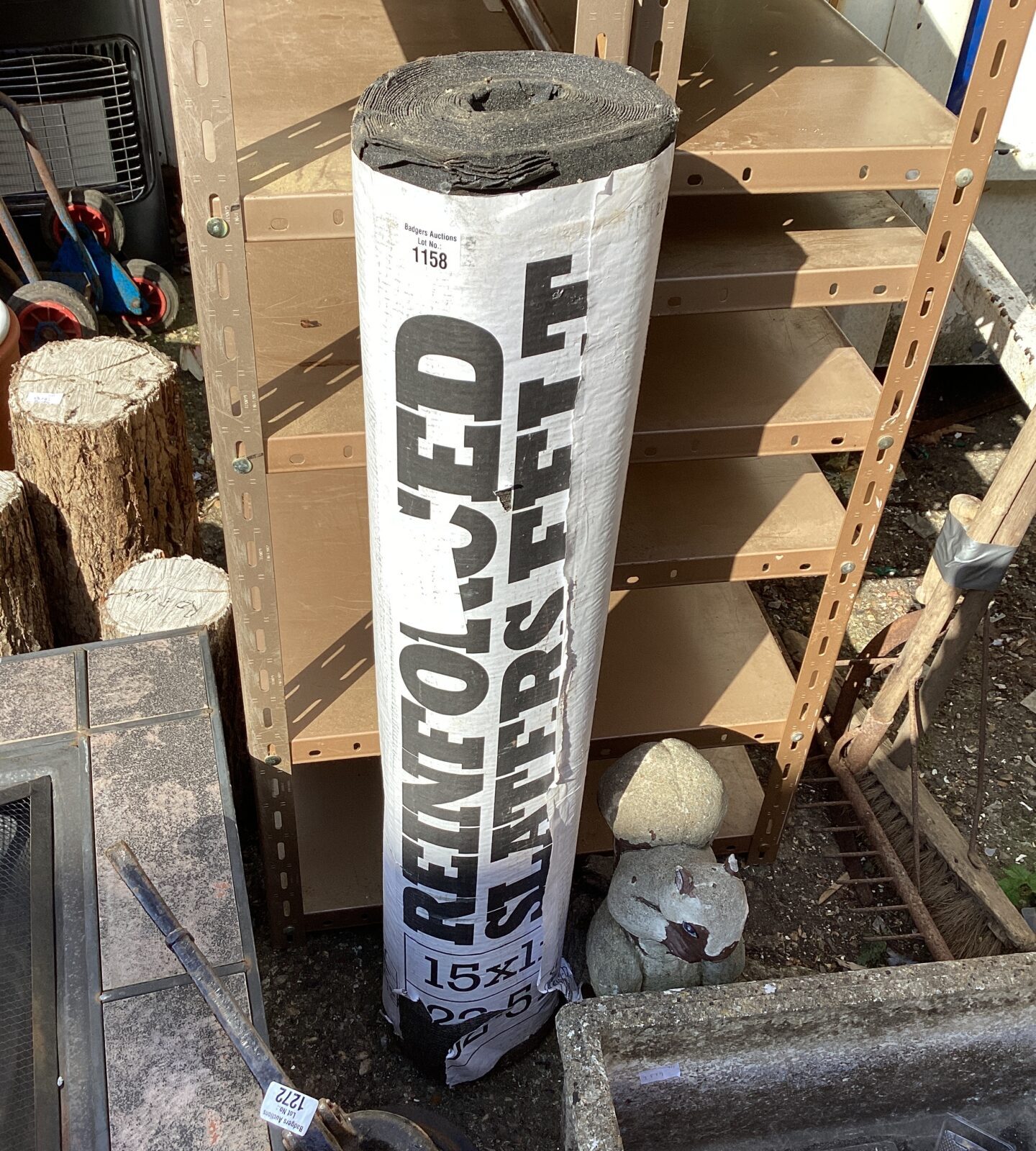 Roll of reinforced roofing felt