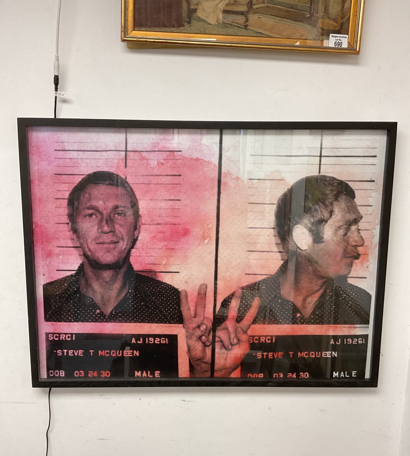 Framed steve mcqueen mug shot print